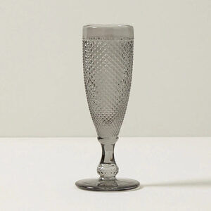 Pressed Champagne Glass - Smoke